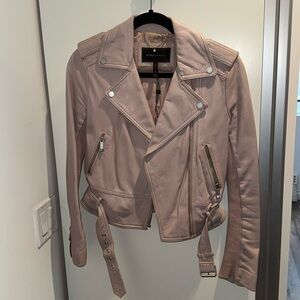 Bcbg Blush leather jacket size xxs